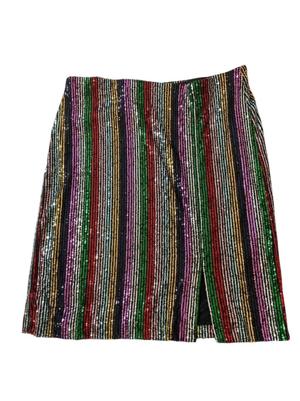INC International Concepts Multicolor Sequin Striped Skirt XL